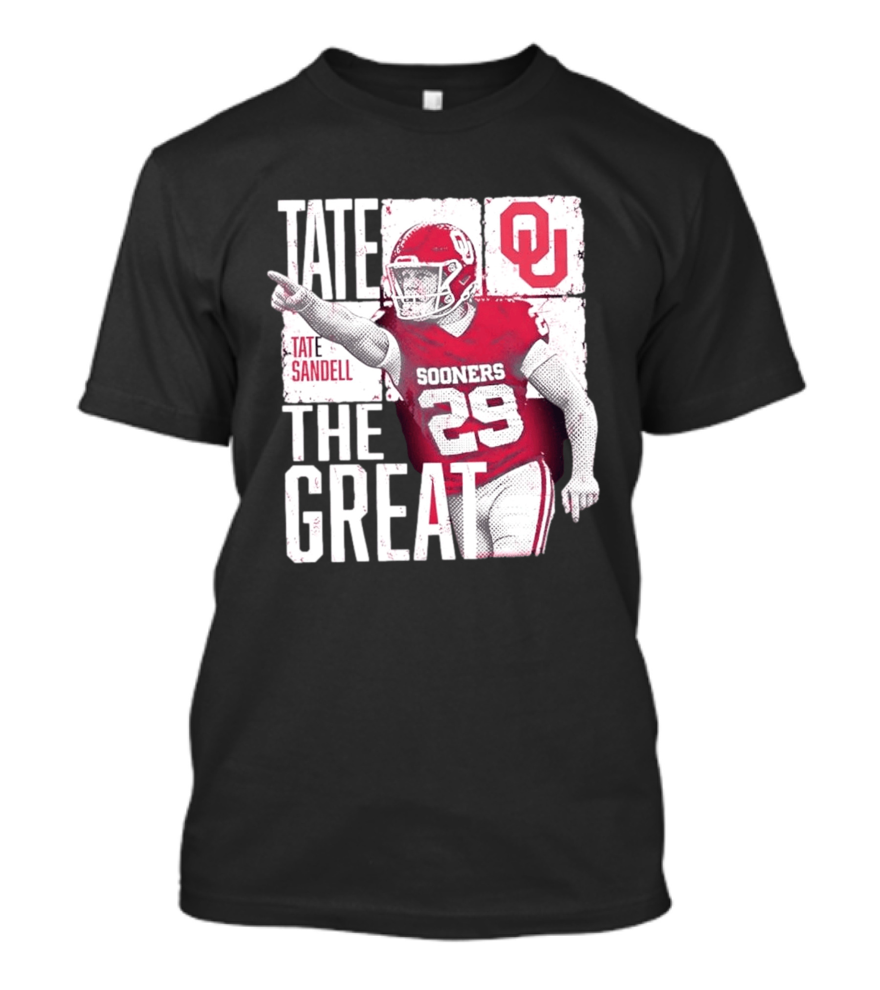 Tate Sandell No 29 Oklahoma Sooners Football Tate The Great T-Shirt