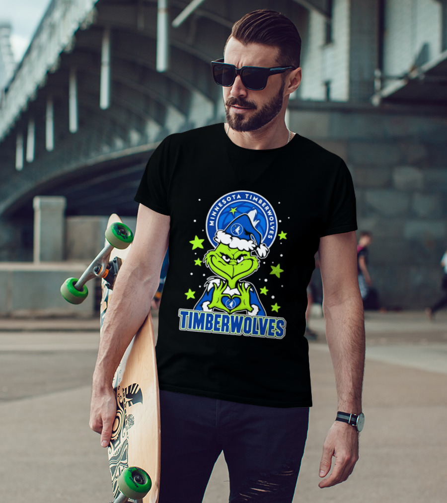 Minnesota Timberwolves Grinch Christmas Holiday T-Shirt