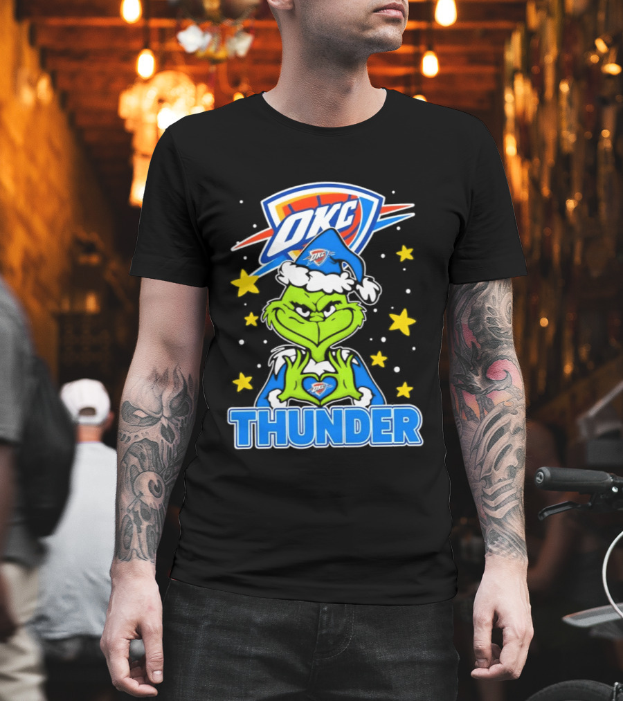 OKC Thunder NBA Christmas Grinch T-Shirt