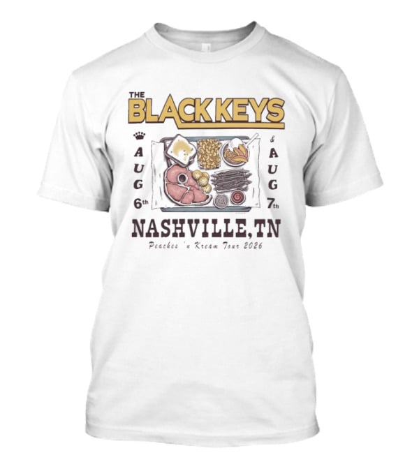 The Black Keys Nashville Aug 6 & 7 Peaches 'n Kream Tour 2026 T-Shirt