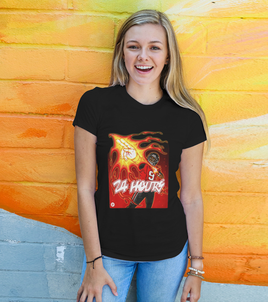 24 Hours Michael Penix Jr Atlanta Falcons NCAA Football 9 Flame T-Shirt