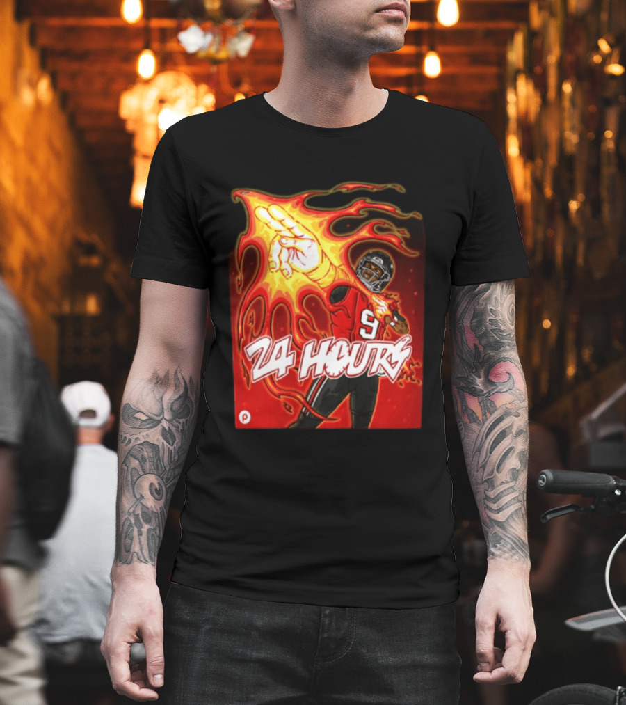 24 Hours Michael Penix Jr Atlanta Falcons NCAA Football 9 Flame T-Shirt