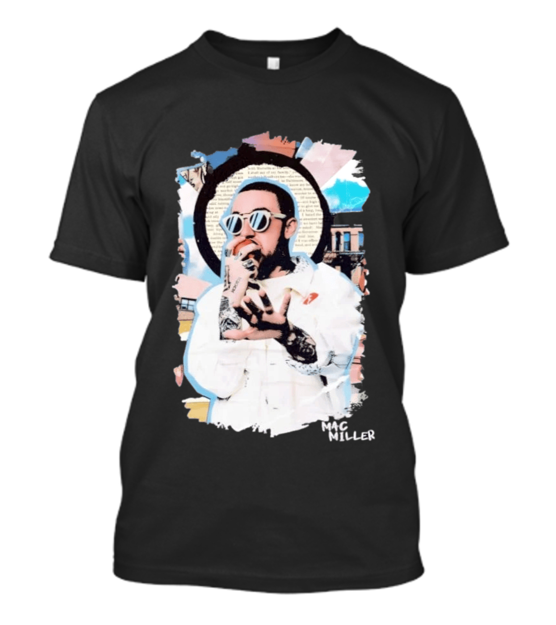 Mac Miller Collage Hip Hop Rap Music Artist Style Fan Merchandise T-Shirt