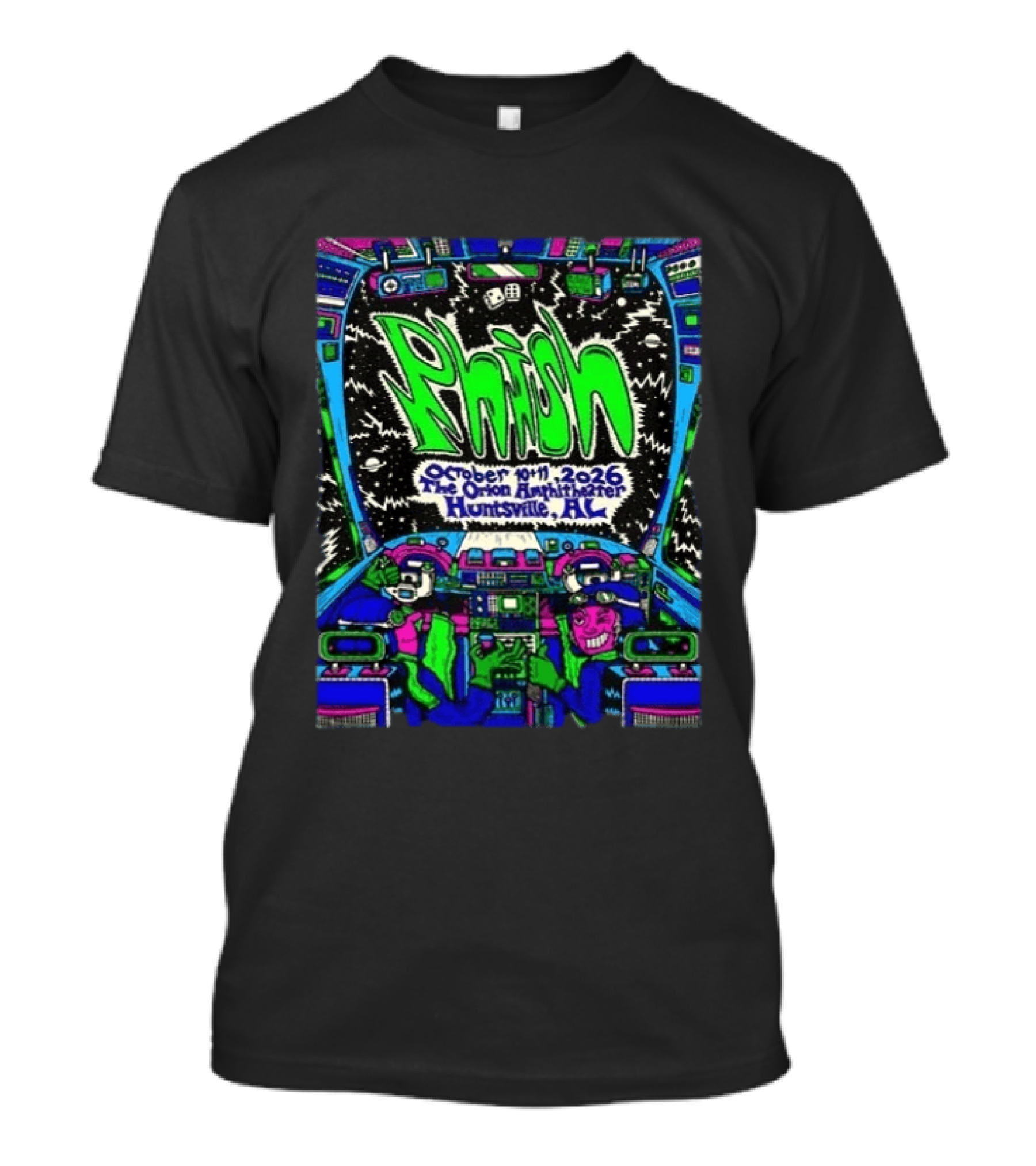 Phish October 10 11 2026 The Orion Amphitheater Huntsville AL Event Retro Space T-Shirt