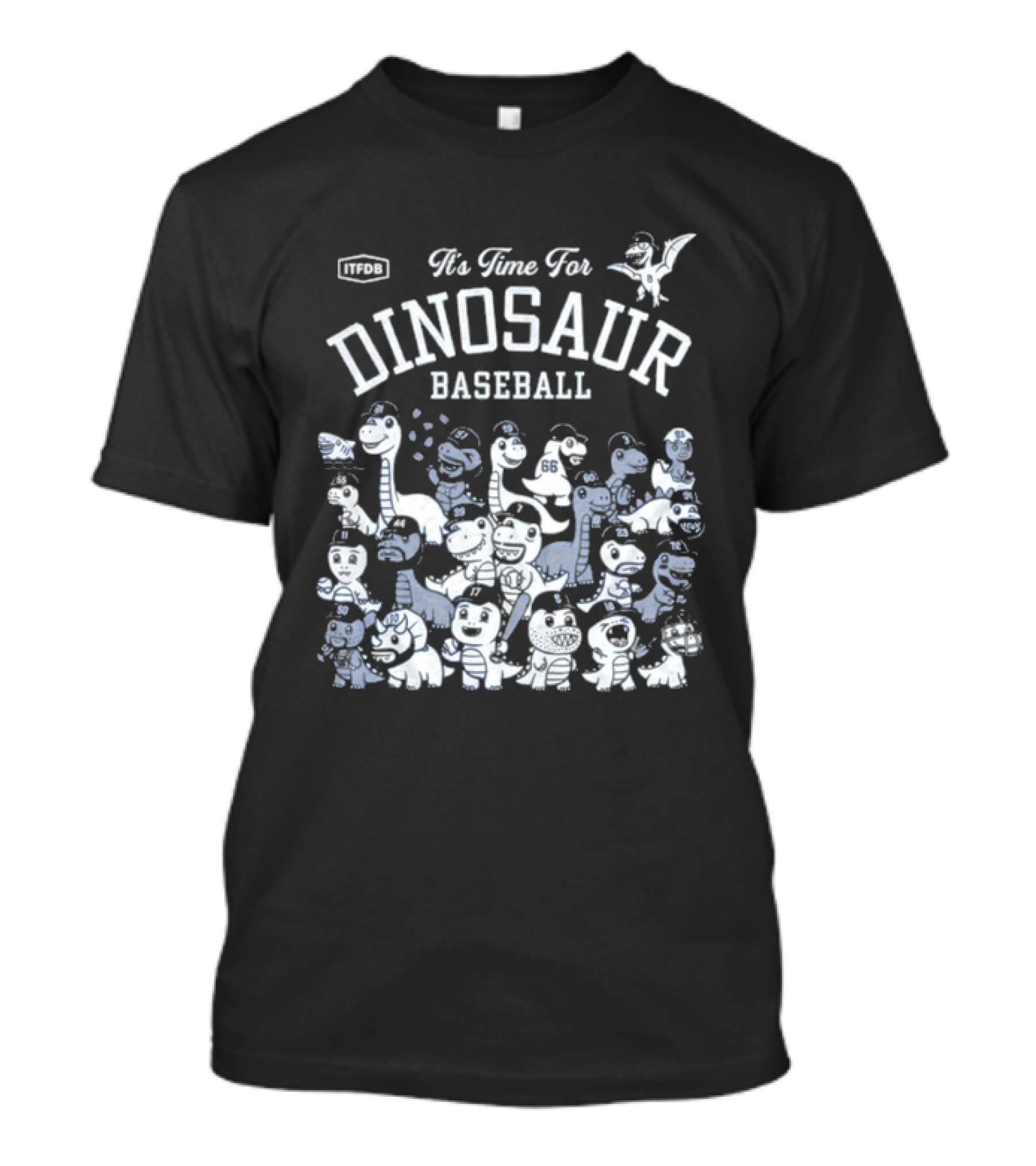 It's Time For Dinosaur Baseball Fun With Cute Cartoon Characters T-Shirt