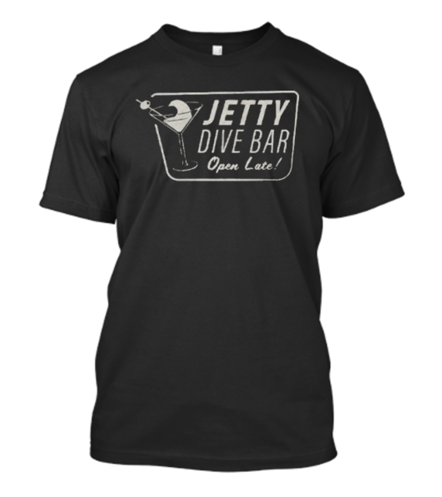 Jetty Dive Bar Open Late Martini Glass T-Shirt
