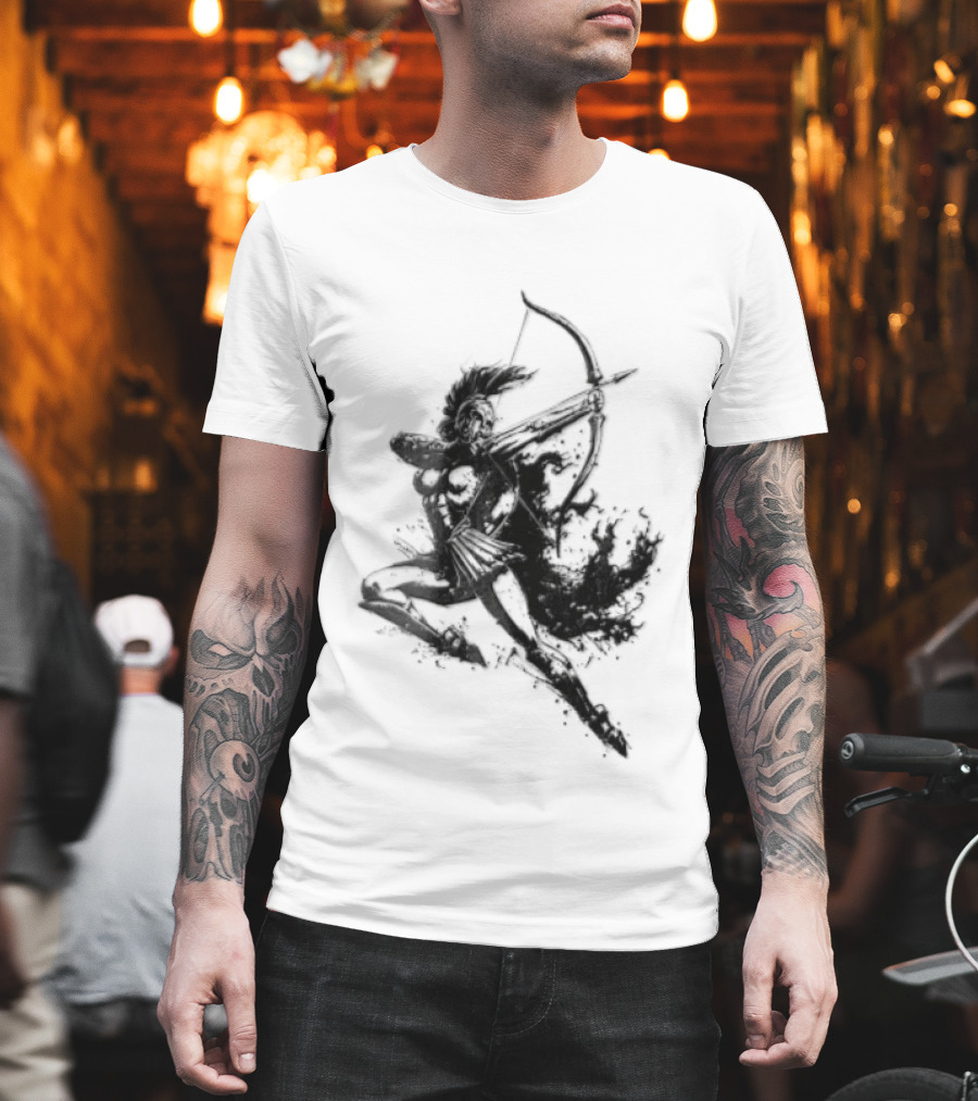 Female Spartan Warrior Archer Helmet T-Shirt