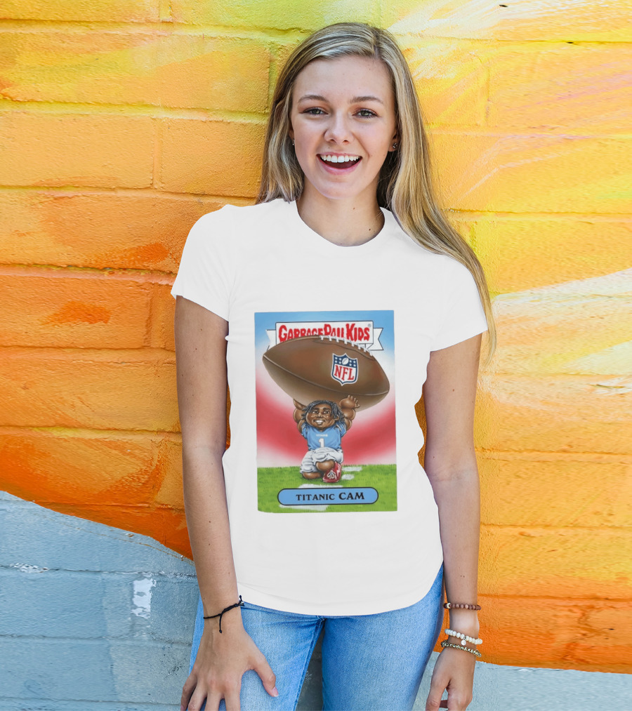 Garbage Pail Kids Titanic Cam NFL Tennessee Titans Card T-Shirt