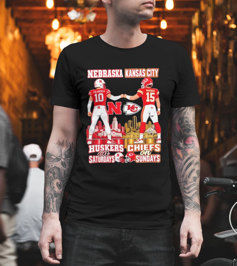 Nebraska Huskers Colandrea Saturdays Kansas City Chiefs Mahomes Sundays T-Shirt