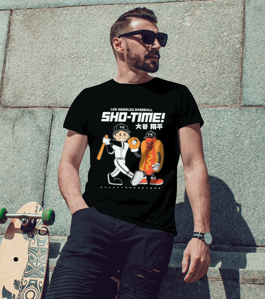 Los Angeles Baseball Sho Time Shohei Ohtani Hotdog T-Shirt
