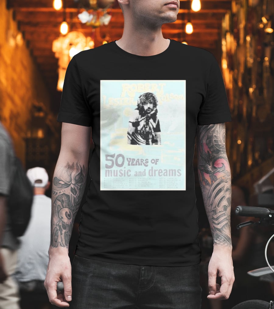 Robert Lester Folsom 50 Years Of Music And Dreams Tour 2026 Atlanta GA To Brussels BE Dates Short Black T-Shirt