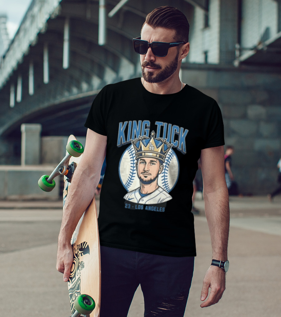 King Tuck Los Angeles Dodgers 23 Baseball Crown T-Shirt