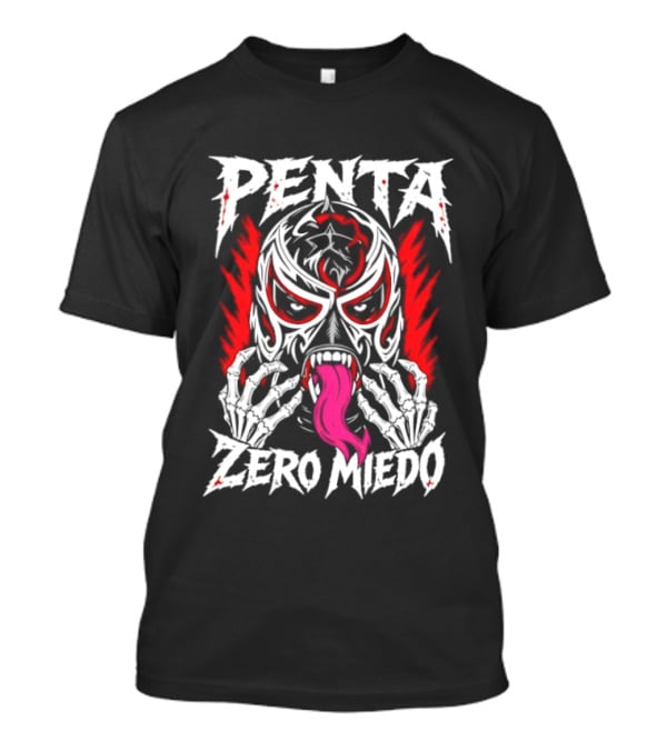 Penta El Zero Miedo Mask Long Tongue Wrestling T-Shirt