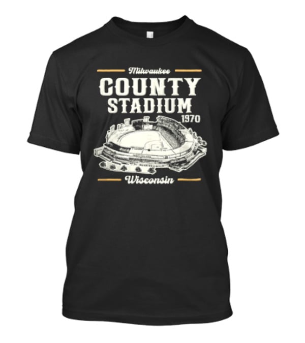 Milwaukee County Stadium 1970 Wisconsin Baseball Stadium T-Shirt