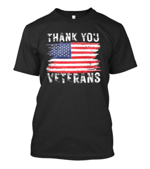 Thank You Veterans American Flag Appreciation T-Shirt