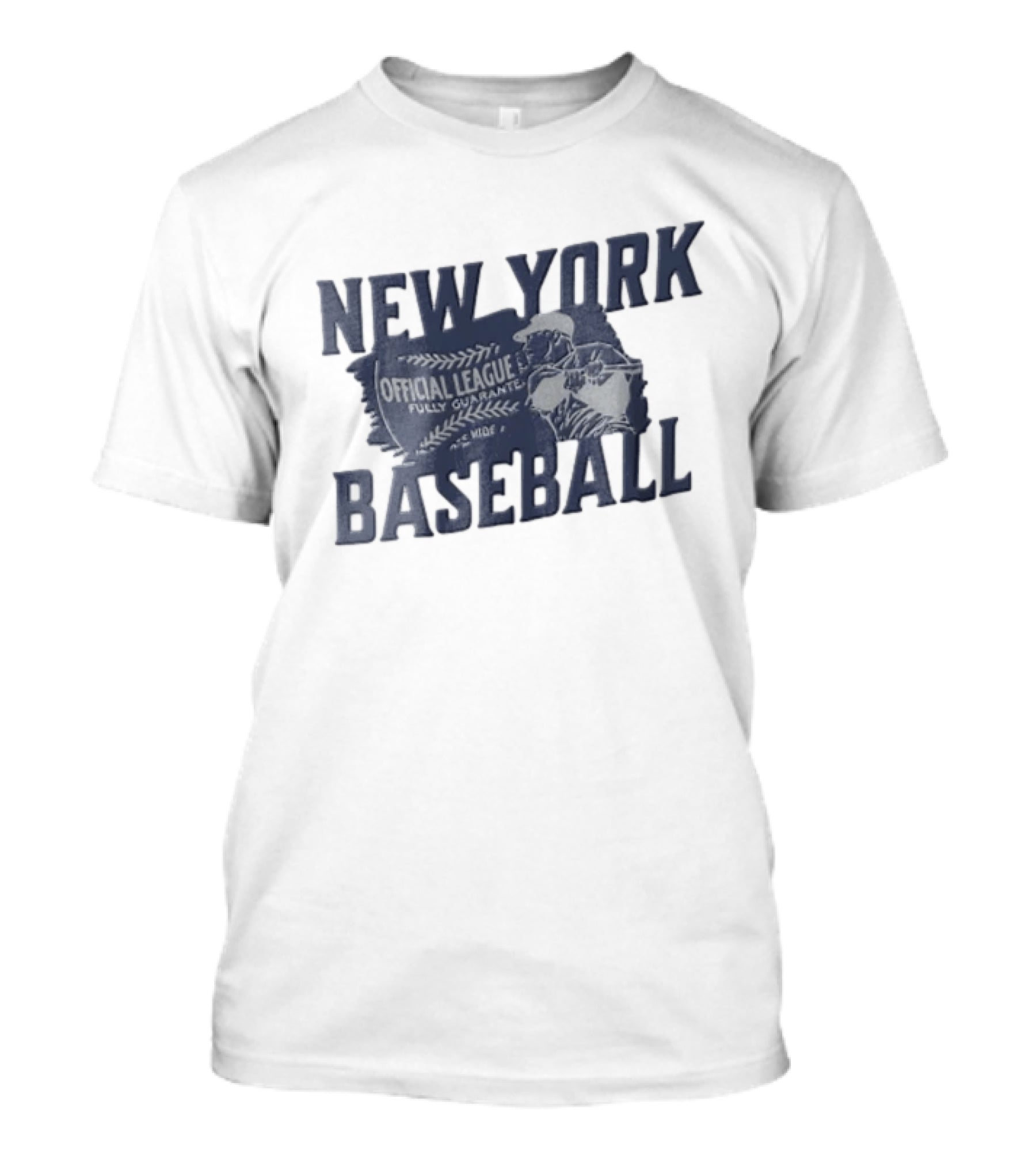 New York Baseball Official League Player Swinging Bat T-Shirt