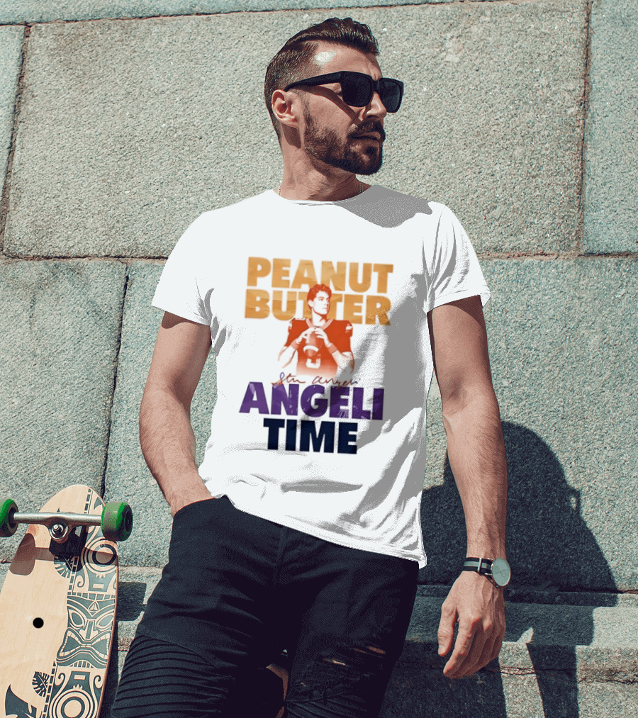 Peanut Butter Steve Angeli Time Football Player Holding Ball T-Shirt