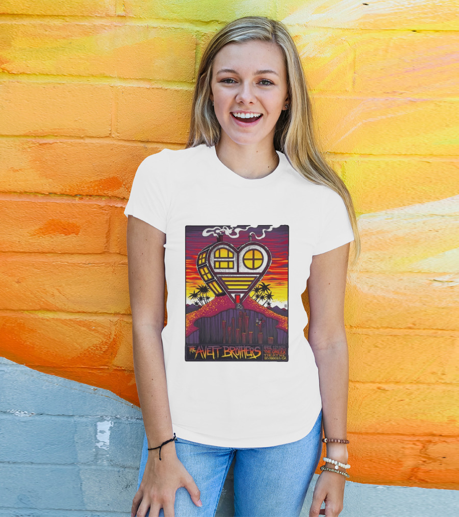 The Avett Brothers Heart Shaped House Greek Theater Los Angeles CA April 12 2025 T-Shirt
