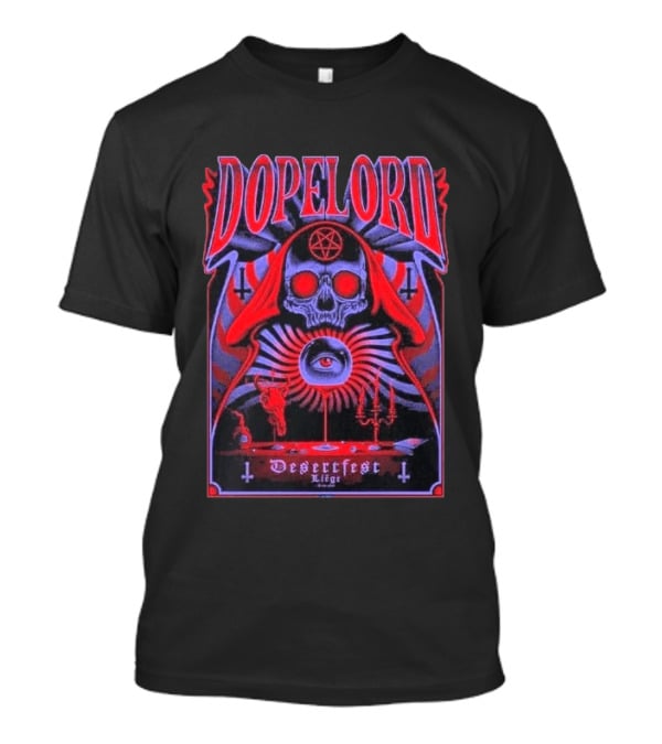 Dopelord Desertfest Liège 2026 Gig With Skull And Pentagram T-Shirt