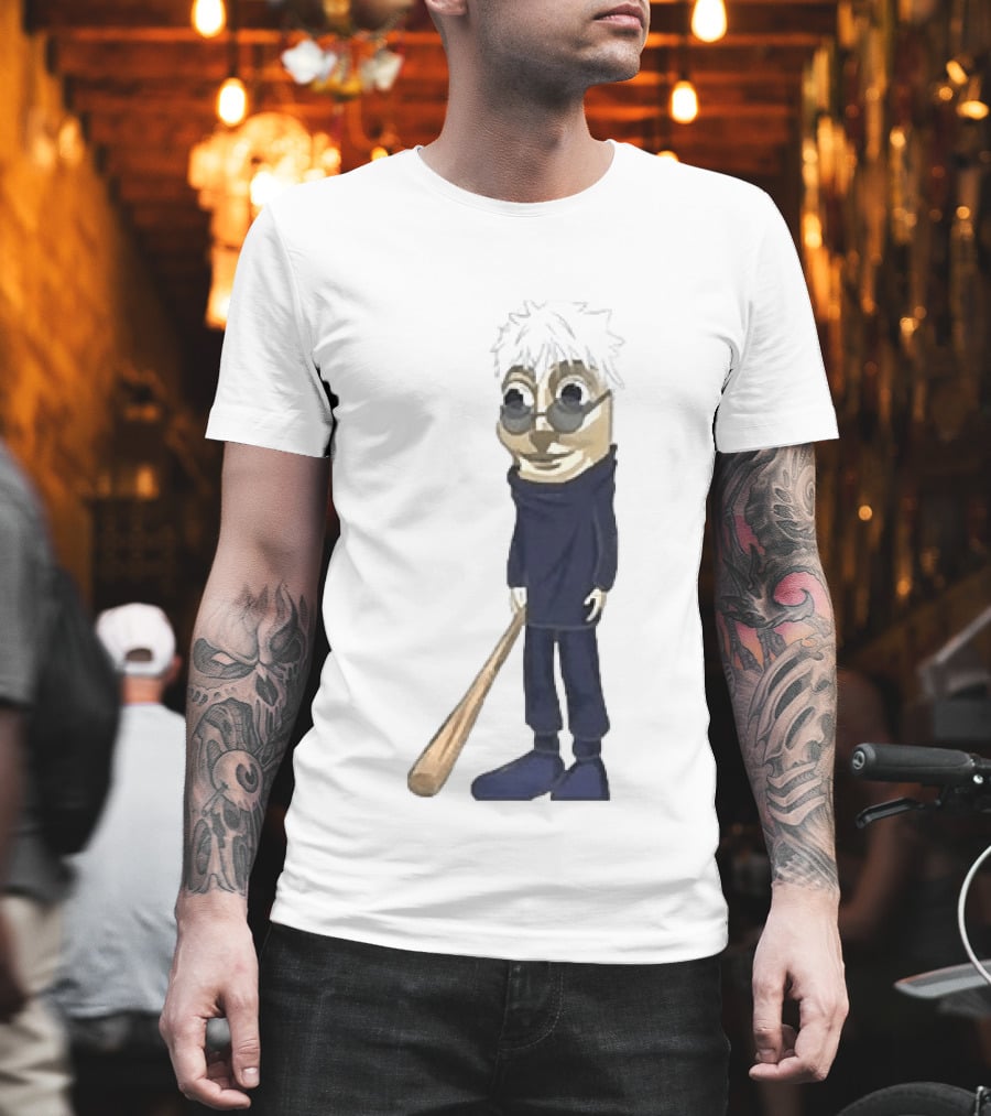Gojo Satoru Crossover Tung Tung Tung Sahur Character Fusion T-Shirt