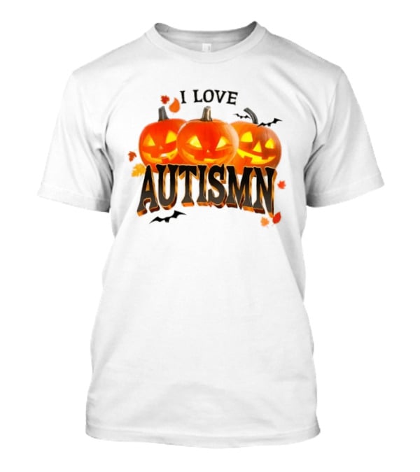 I Love Autismn Pumpkin Halloween Awareness T-Shirt