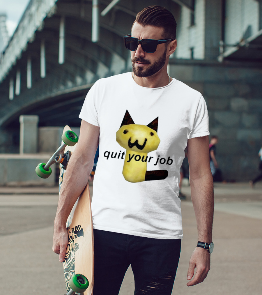 Quit Your Job Potato Cat Meme T-Shirt