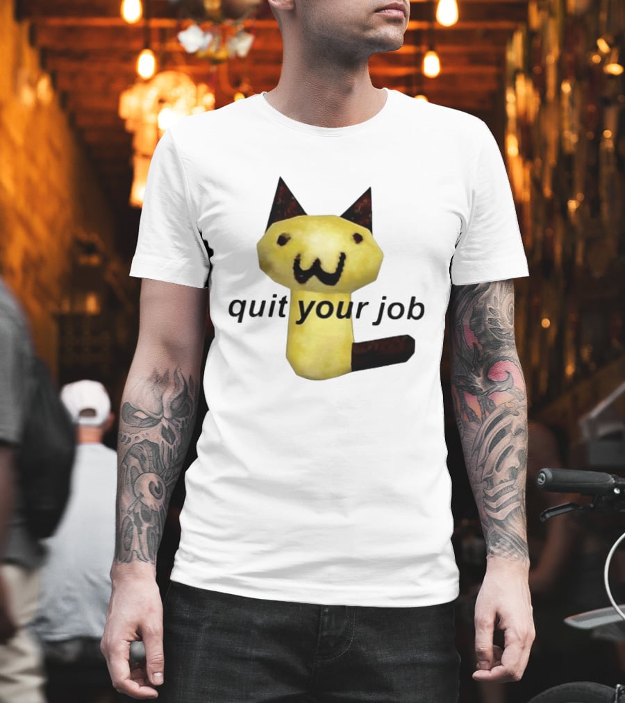 Quit Your Job Potato Cat Meme T-Shirt