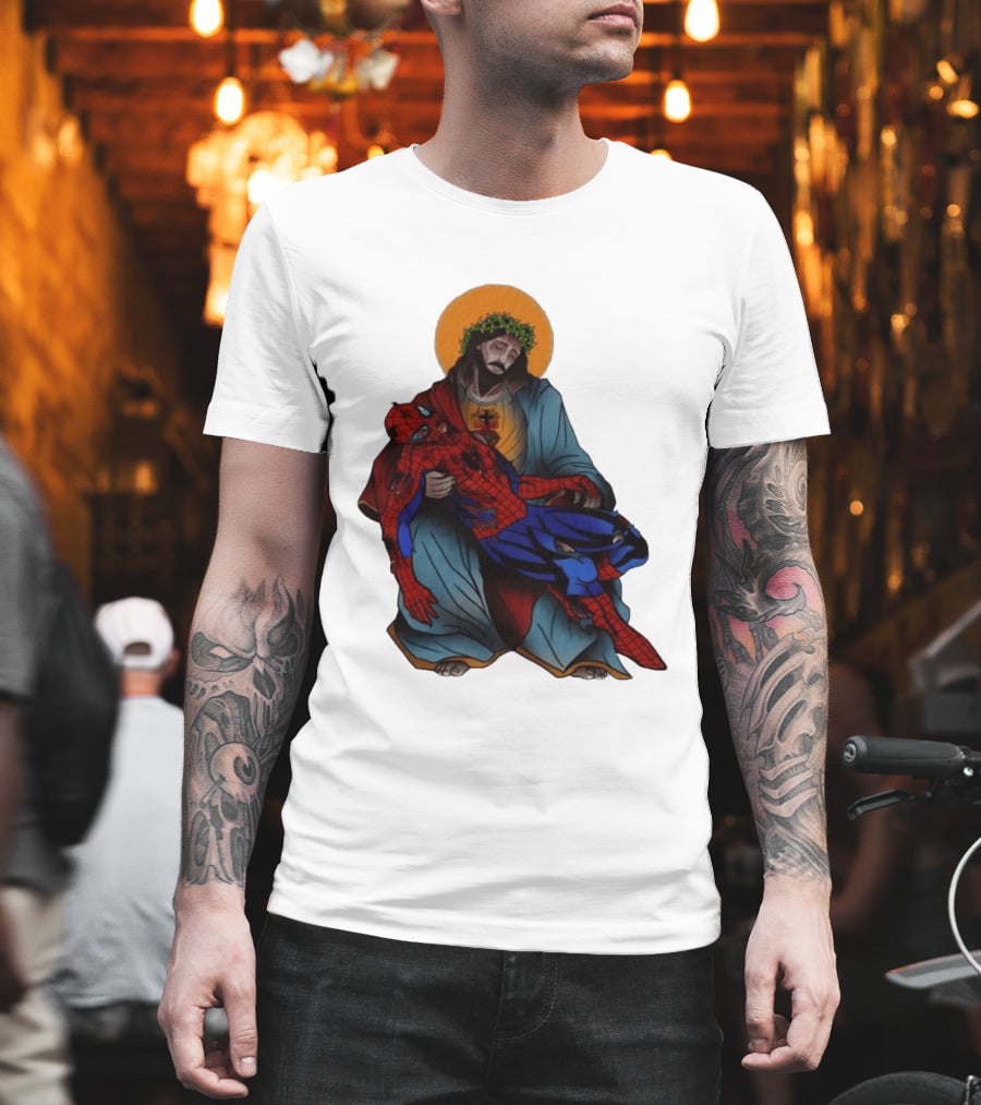 Spider Man Jesus Pieta Marvel T-Shirt
