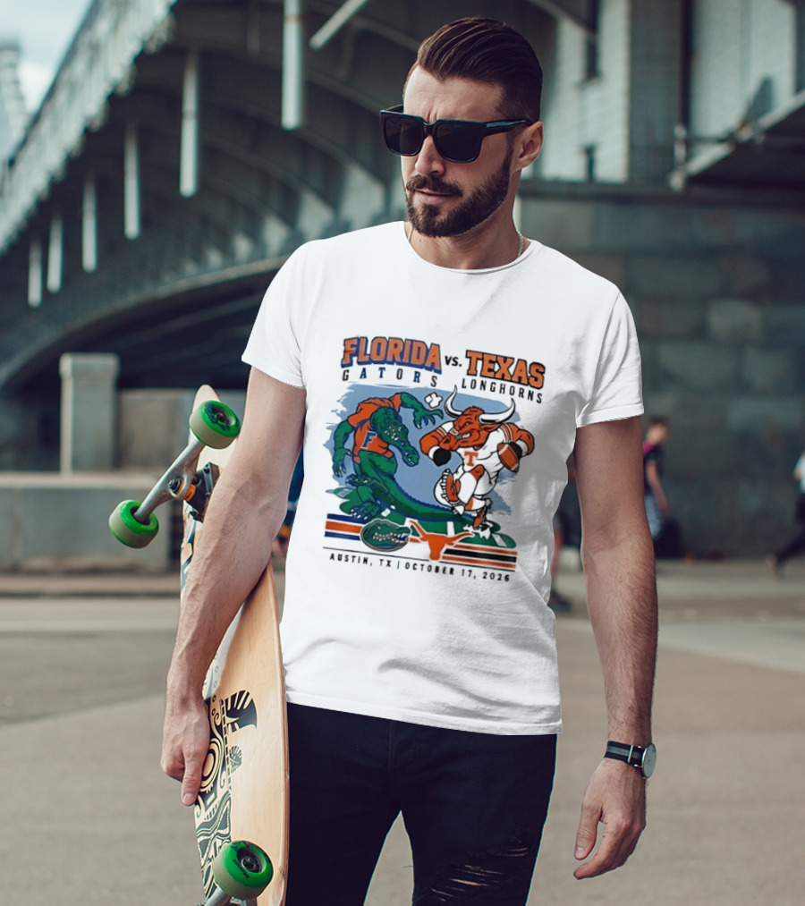 Florida Gators Vs Texas Longhorns Austin October 17 2026 T-Shirt