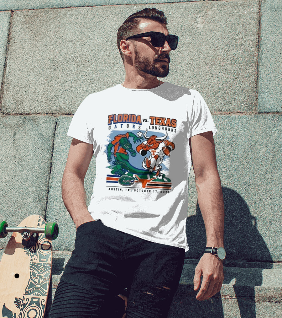 Florida Gators Vs Texas Longhorns Austin October 17 2026 T-Shirt