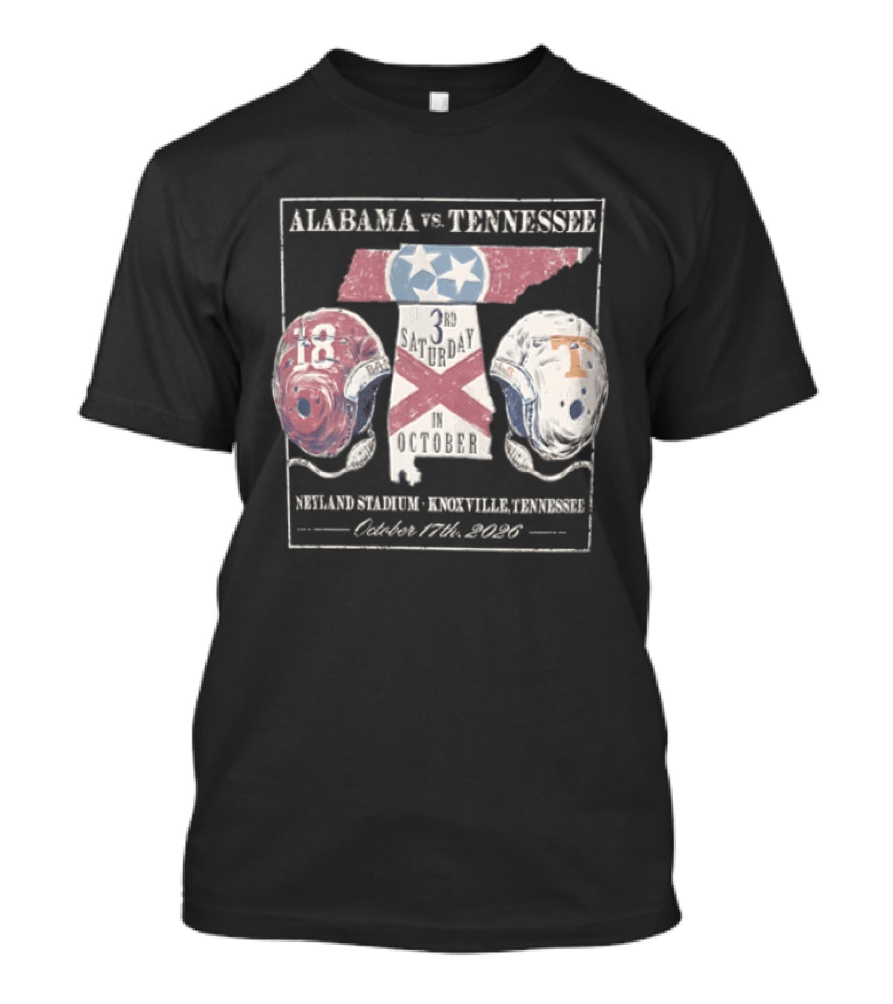 Alabama Vs Tennessee October 17th 2020 NCAA Football Rivalry Neyland Stadium Knoxville T-Shirt