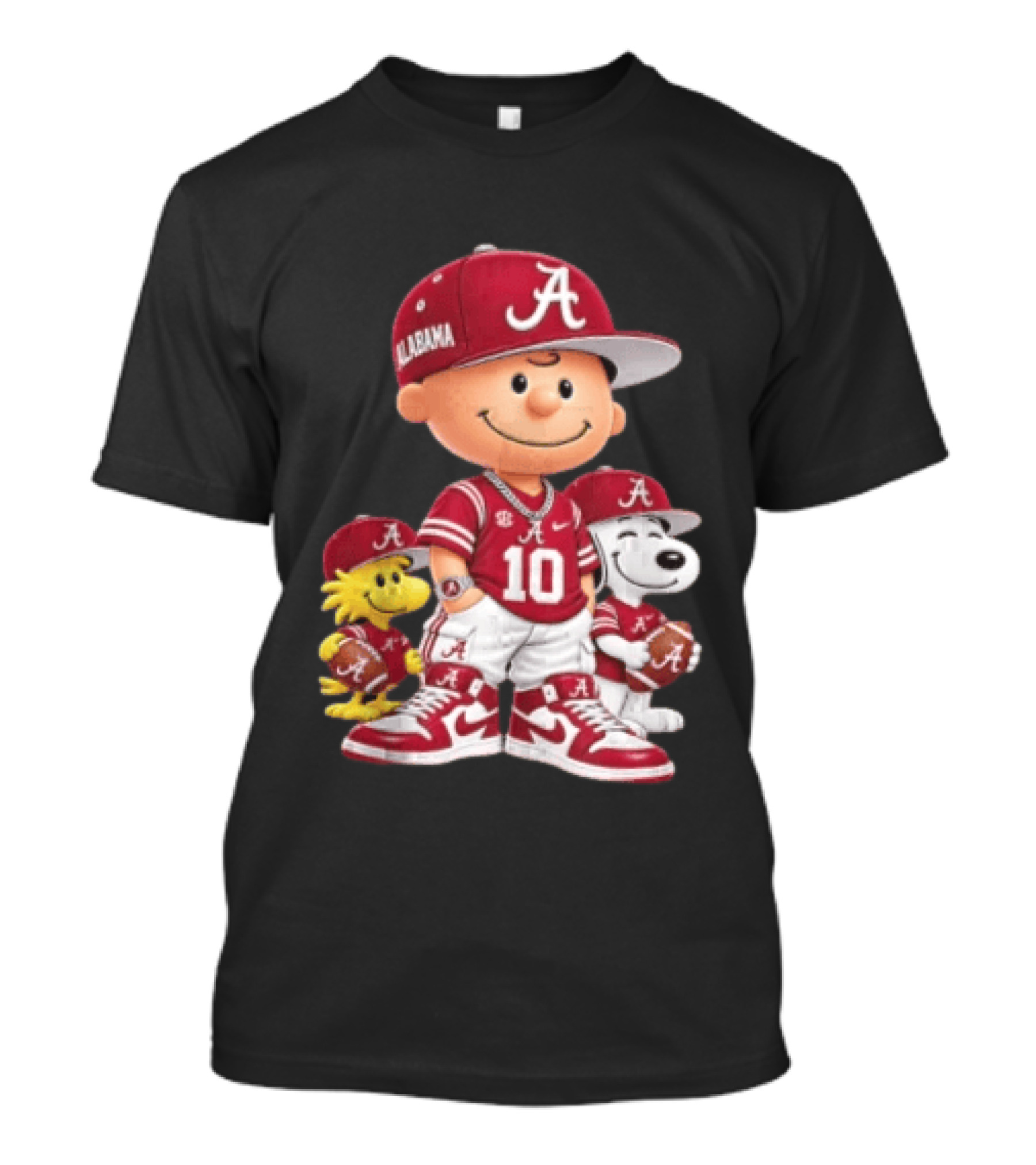 Alabama Crimson Tide Charlie Brown Snoopy Woodstock Football NCAA T-Shirt