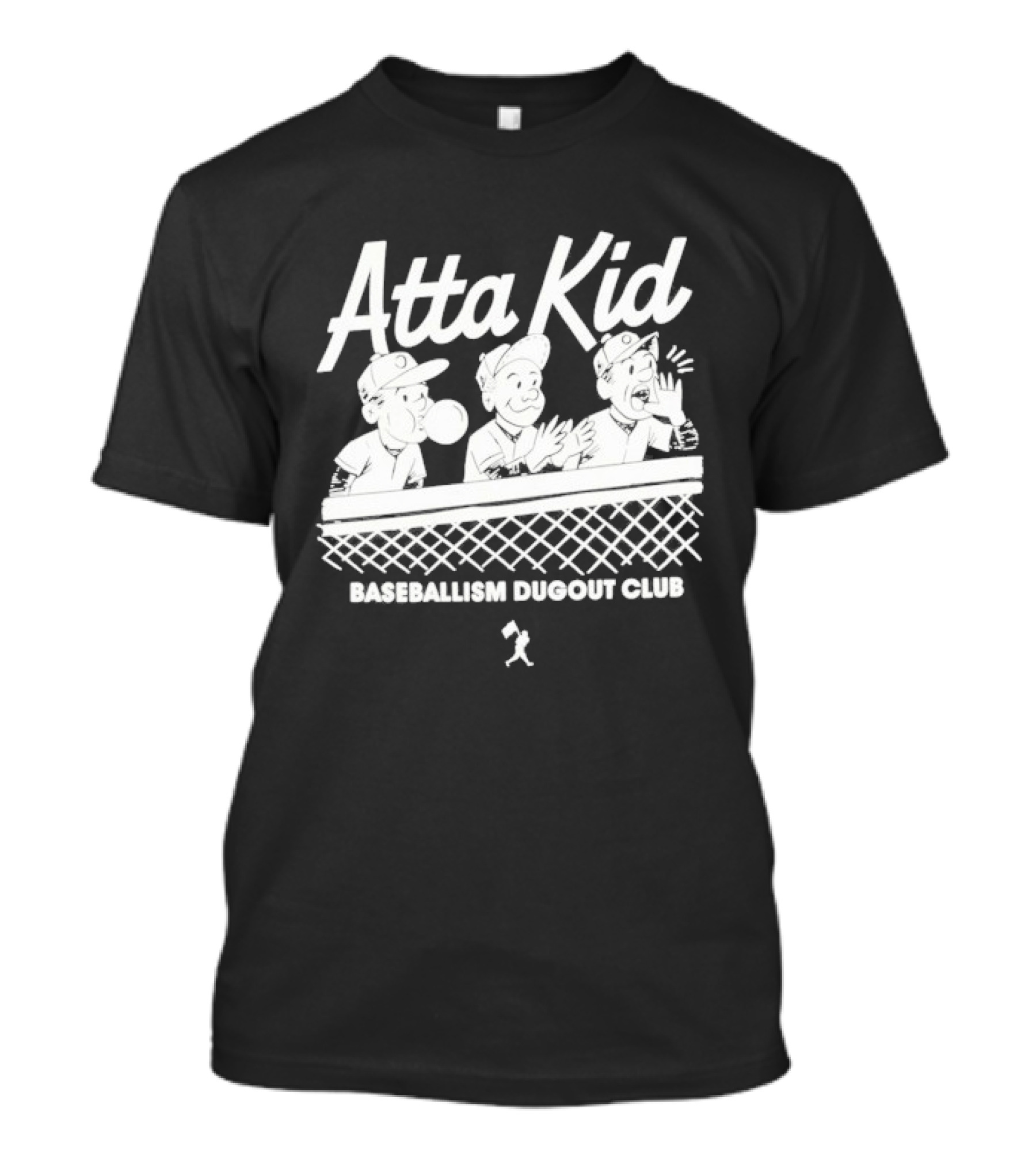 Atta Kid Baseballism Dugout Club Cartoon Characters Fence T-Shirt
