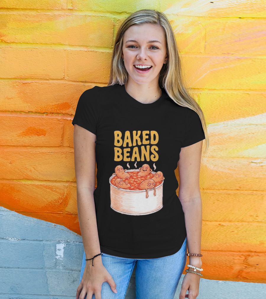Baked Beans Funny Relaxing Cartoon Beans In Tin T-Shirt