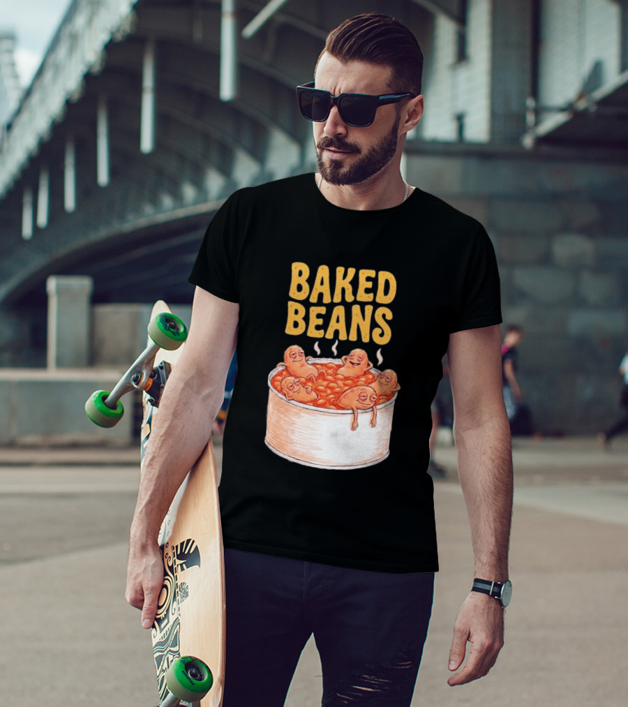 Baked Beans Funny Relaxing Cartoon Beans In Tin T-Shirt