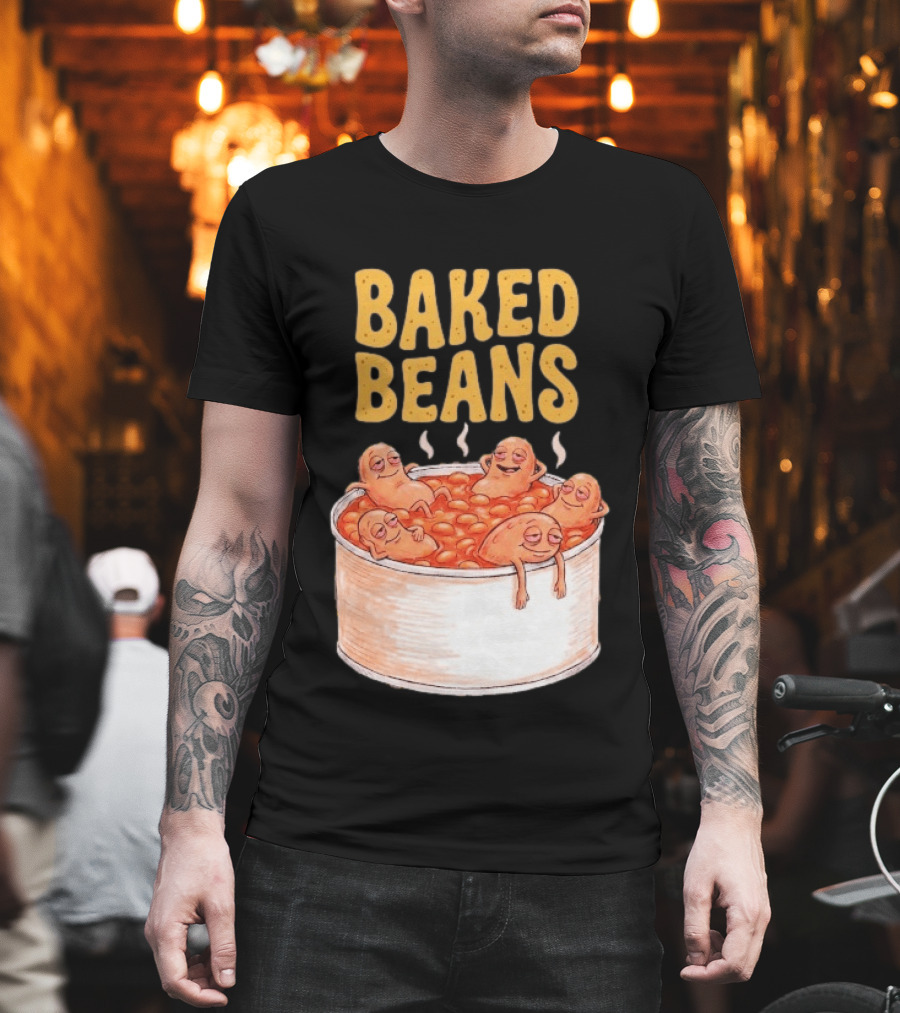 Baked Beans Funny Relaxing Cartoon Beans In Tin T-Shirt