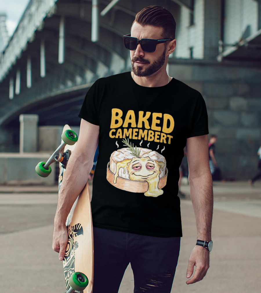 Baked Camembert Melting Cheese Cartoon With Rosemary T-Shirt