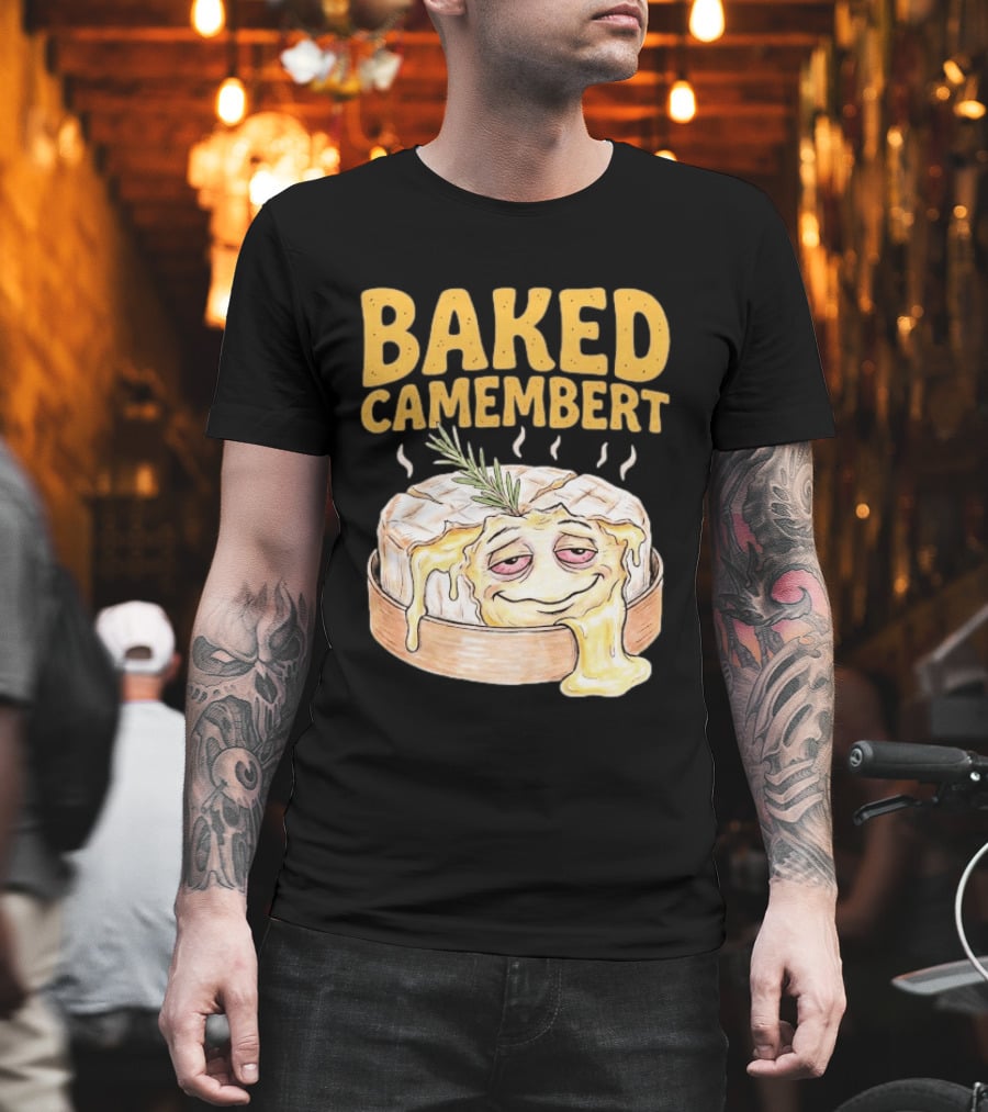 Baked Camembert Melting Cheese Cartoon With Rosemary T-Shirt