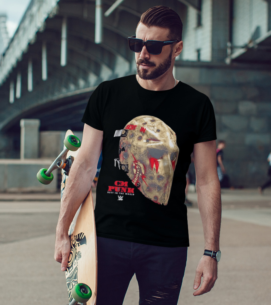 CM Punk Best In The World WWE Jason Voorhees Hockey Mask T-Shirt