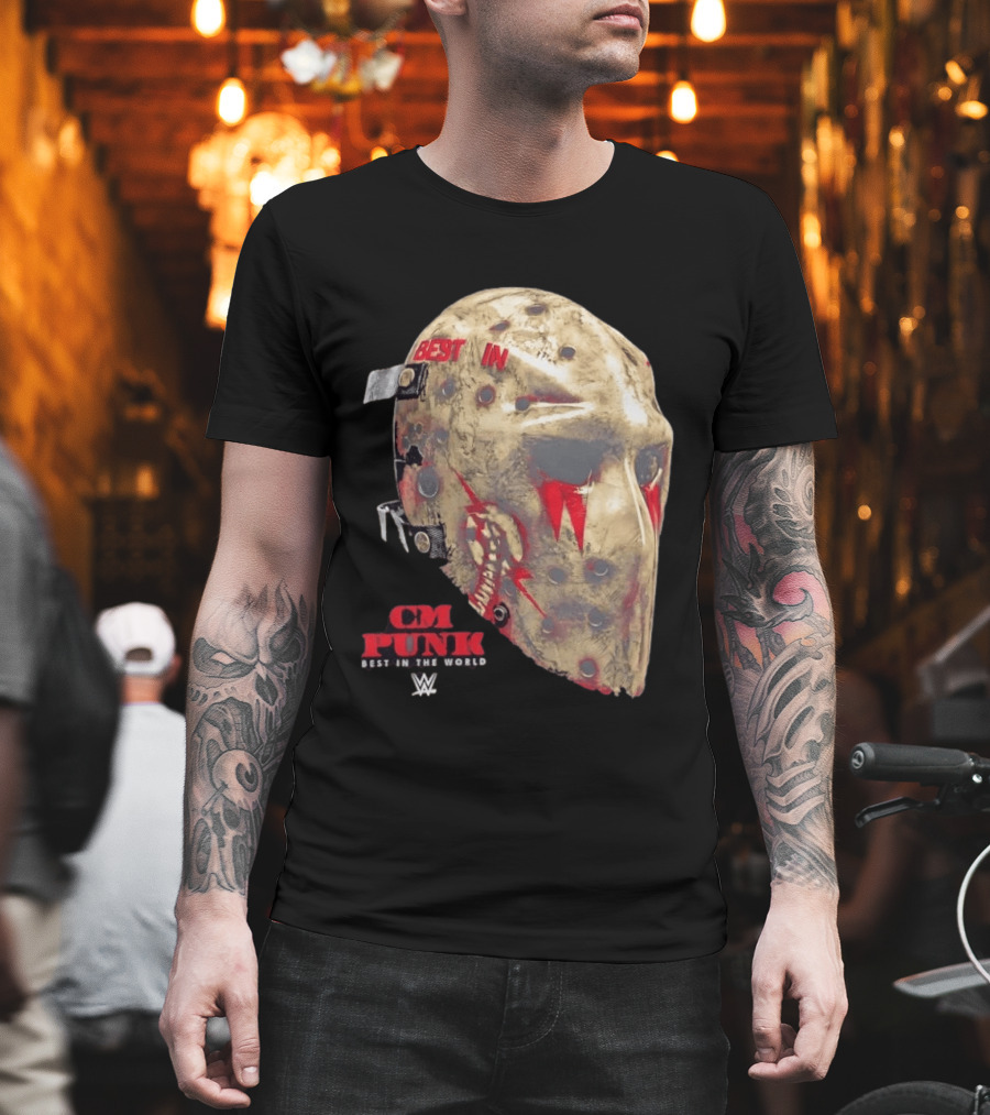 CM Punk Best In The World WWE Jason Voorhees Hockey Mask T-Shirt