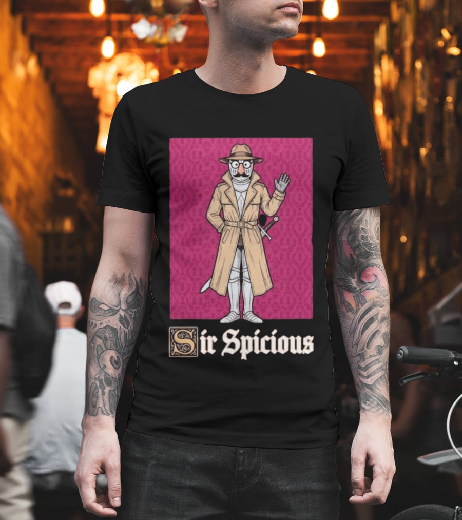 Sir Spicious Knight Trench Coat Disguise T-Shirt