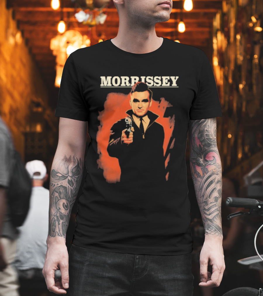 Morrissey Pistol Tour Man With Gun Red T-Shirt
