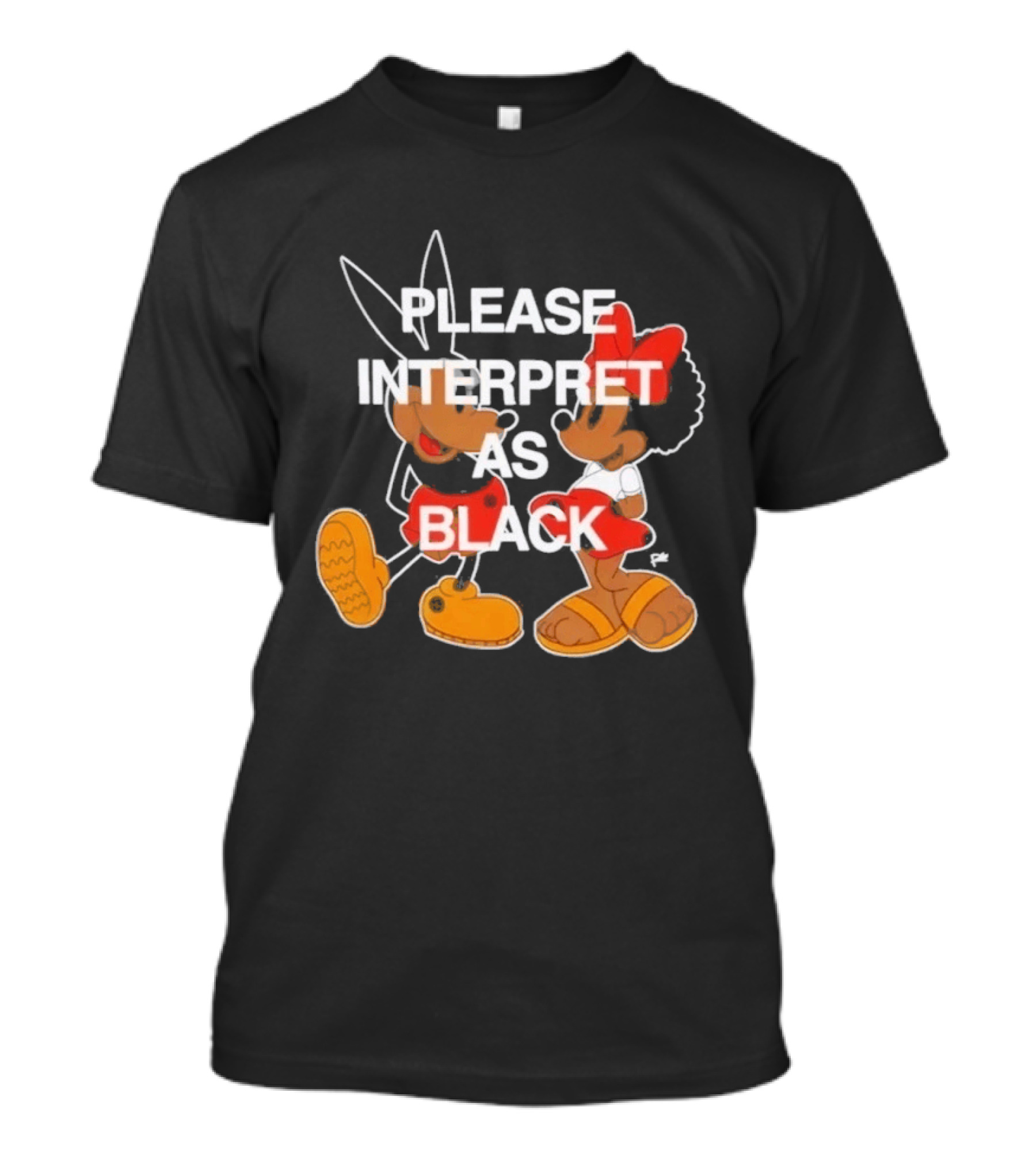 Please Interpret As Black Cartoon Characters Red Outlines T-Shirt