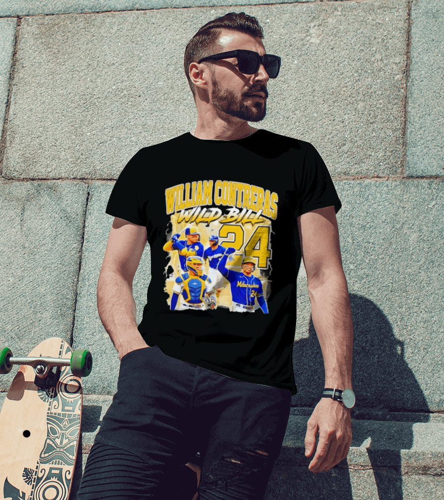 William Contreras Wild Bill Milwaukee 24 Player Collage T-Shirt