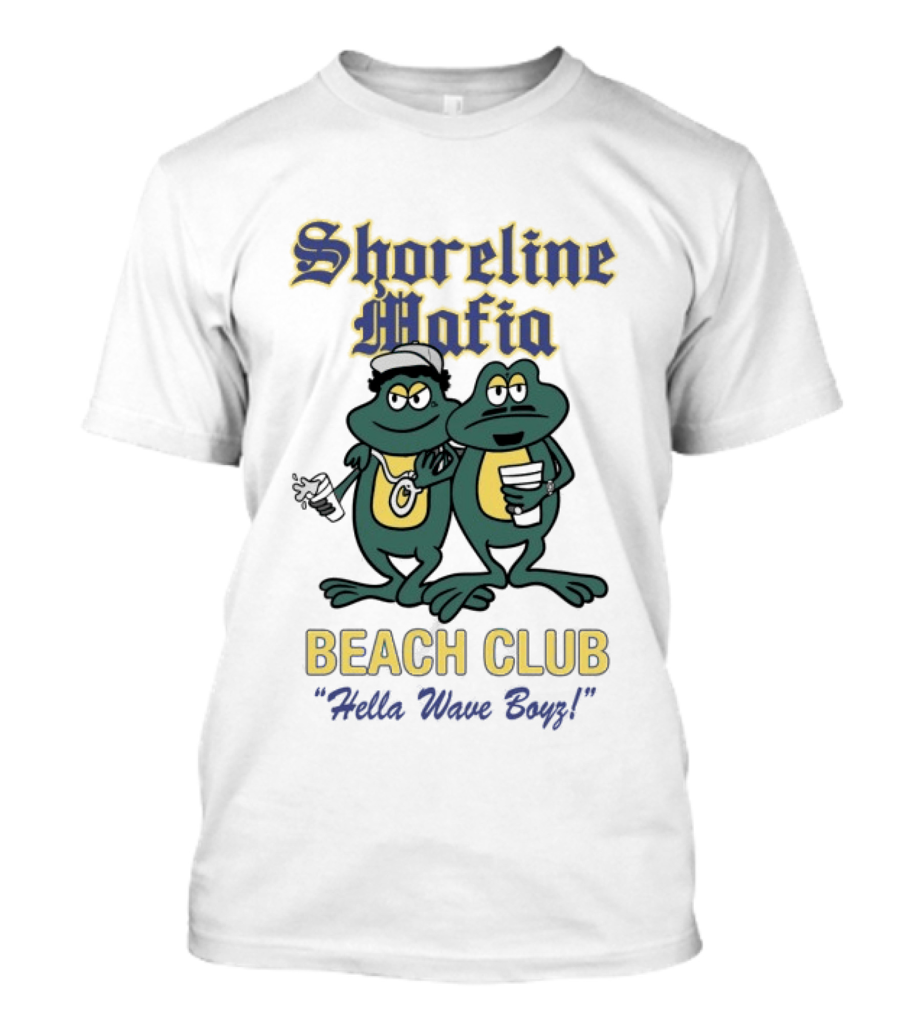 Shoreline Mafia Beach Club Frogs Hola Vato Boyz T-Shirt