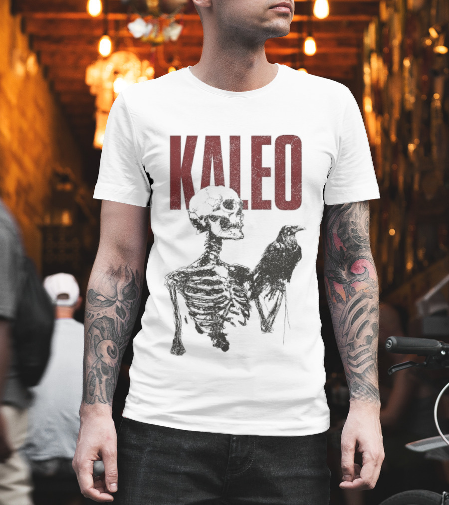 Kaleo Skeleton Holding Raven T-Shirt