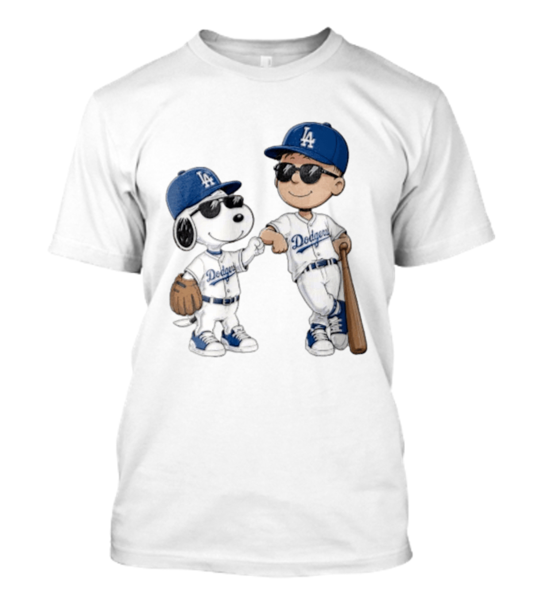 Los Angeles Dodgers Snoopy And Kid Baseball Team Spirit T-Shirt