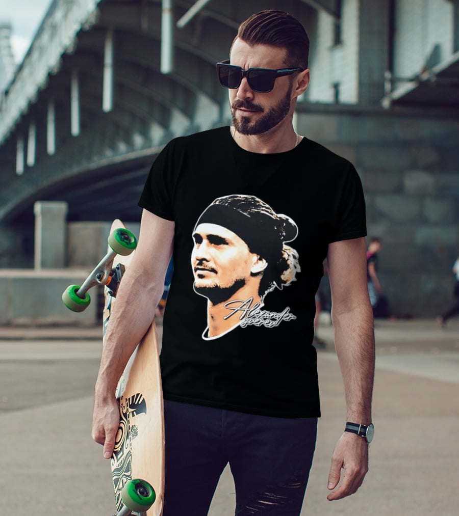 Alexander Zverev Tennis Player Portrait With Signature T-Shirt