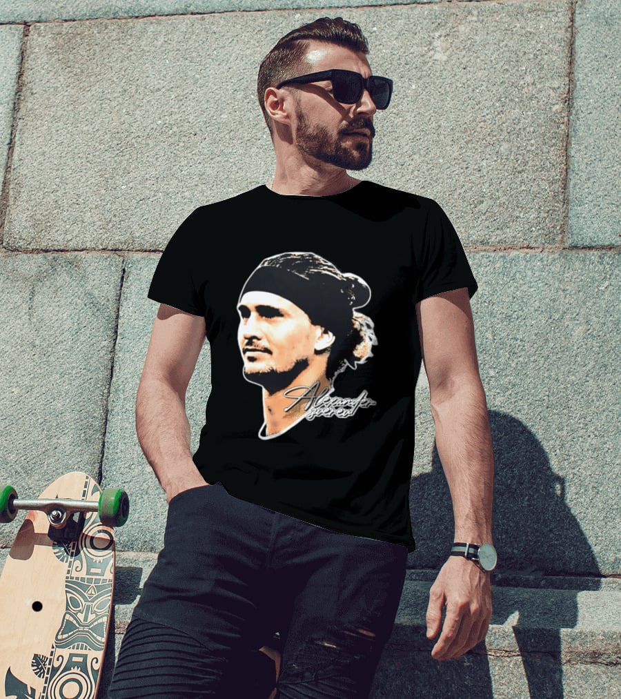Alexander Zverev Tennis Player Portrait With Signature T-Shirt