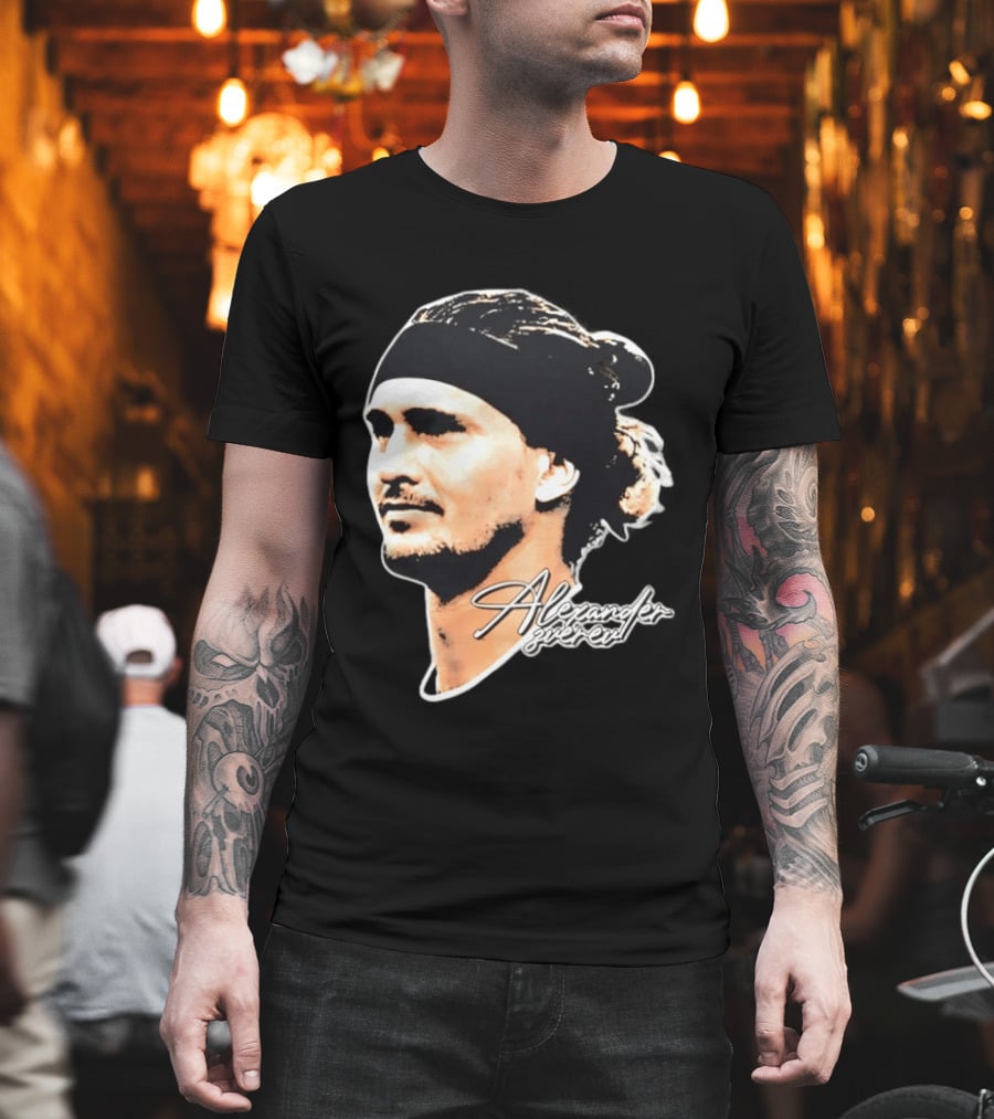 Alexander Zverev Tennis Player Portrait With Signature T-Shirt